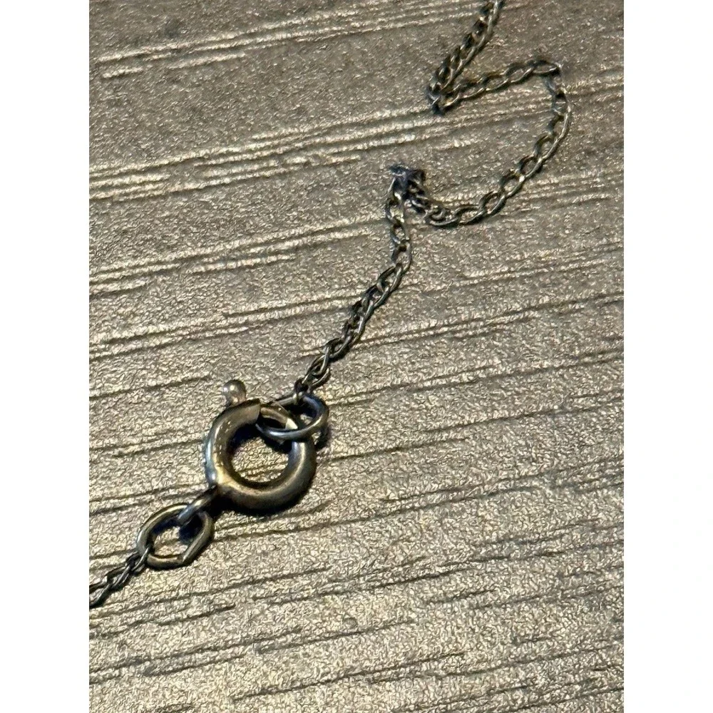 Vintage Hummingbird In Flight Necklace Pendant Marked Sterling 12k GF Chain